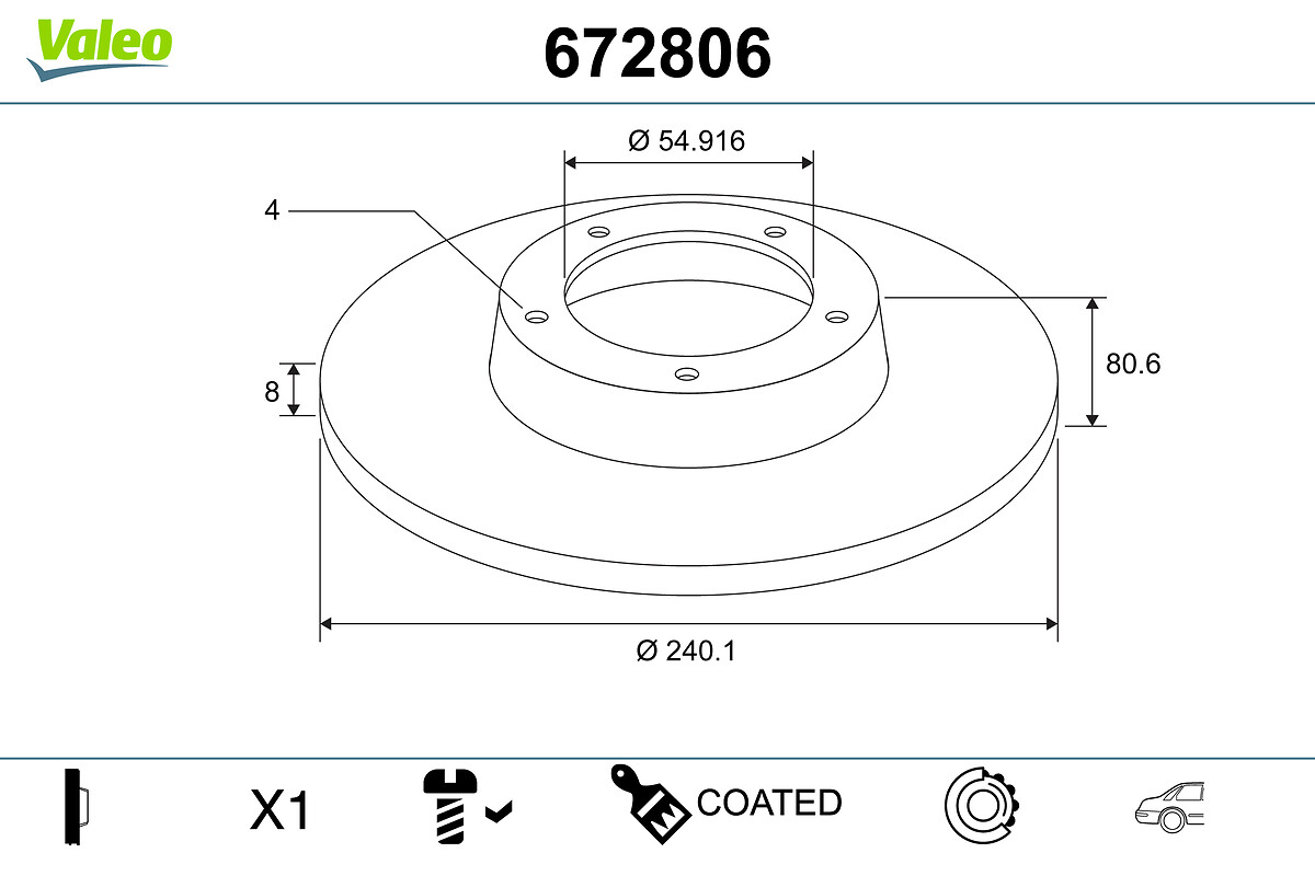 VALEO 672806 Bromsskiva